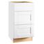 Shaker Assembled 18x34.5x24 in. Drawer Base Kitchen Cabinet with Ball-Bearing Drawer Glides in Satin White