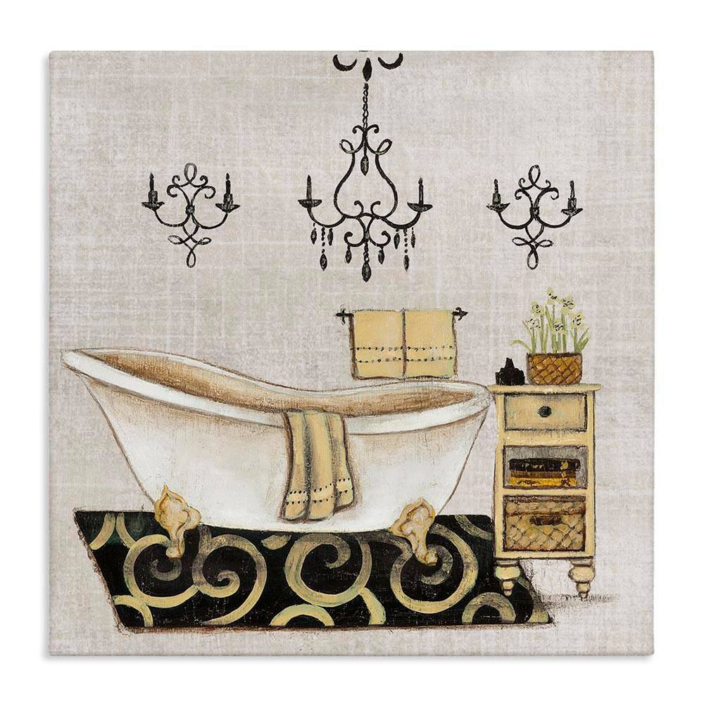 Vintage Luxurious Bathroom Tub by Janet Tava Unframed Coastal Graphic Art Print 36 in. x 7 in. price history on PriceWatchPro