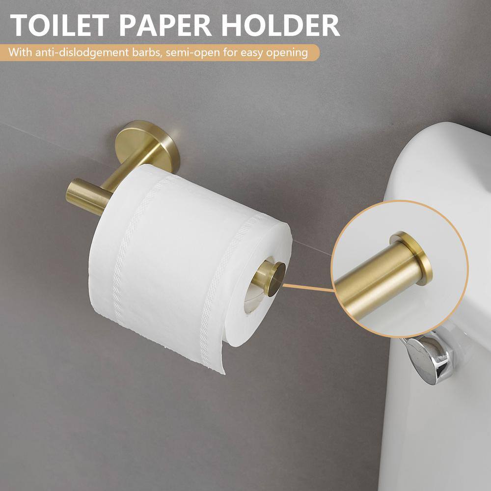 Brushed Gold Stainless Steel 4-Piece Bathroom Hardware Set