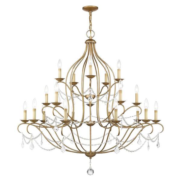 AVIANCE LIGHTING Langdon 20 Light Antique Gold Leaf Chandelier