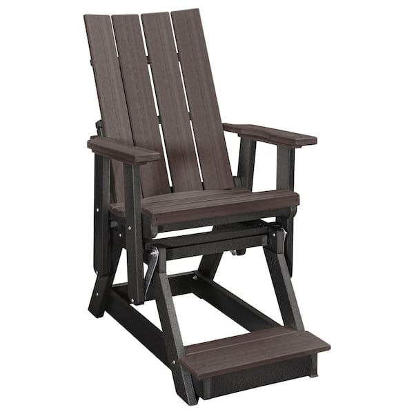 Brandon Series Black 27 in. 1 Person High Density Polyethylene Plastic Outdoor Balcony Height Glider