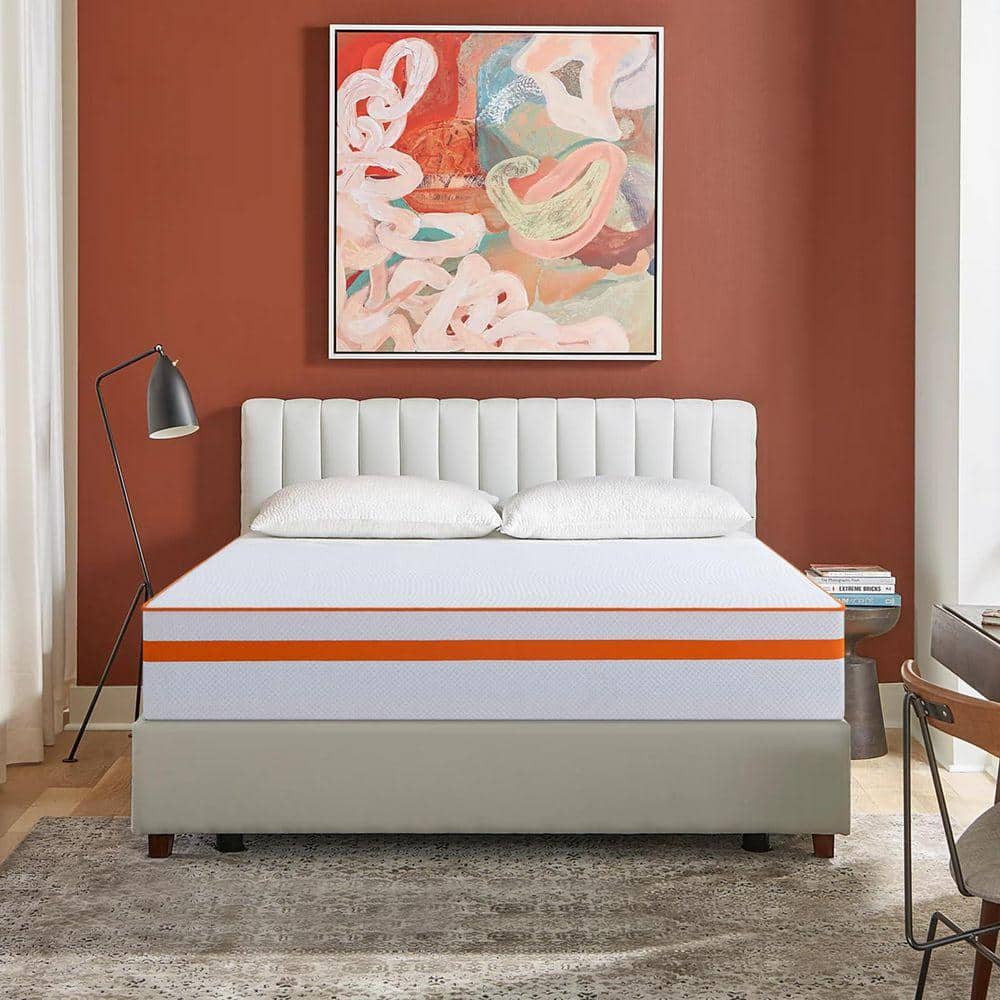 WONDER COMFORT Luxury Orange White King Medium Firm Hybird Gel