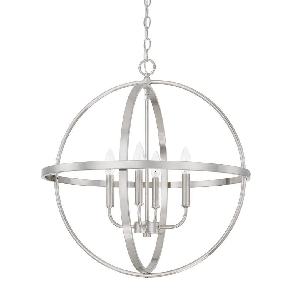 Hartwell 60-Watts 4-Light Brushed Nickel Orb Pendant Light, No Bulbs Included price history on PriceWatchPro
