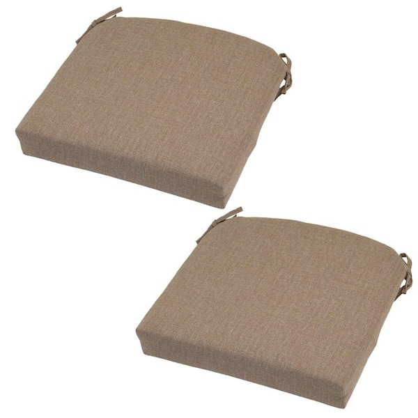 Hampton Bay 21 x 20.5 Outdoor Chair Cushion in Standard Saddle (2-Pack)