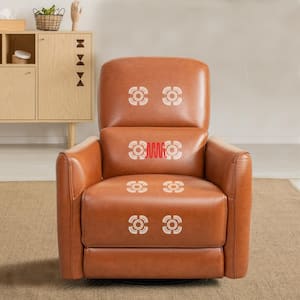 Caramel Air Leather Power Recliner with Massage, Heat Function, Remote and Extendable Footrest