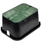 NDS 14 in. X 19 in. Rectangular Valve Box and Cover, Black Box, Green ...