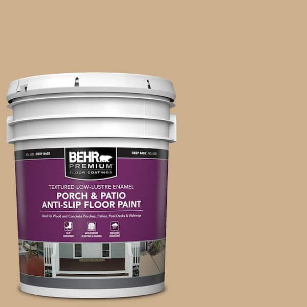 BEHR PREMIUM 5 gal. #PPU7-20 Raffia Ribbon Textured Low-Lustre Enamel Interior/Exterior Porch and Patio Anti-Slip Floor Paint