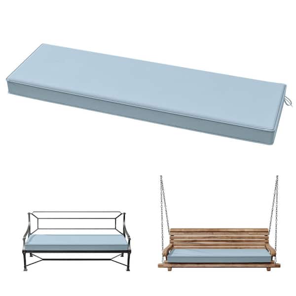 45 in. x 18 in. x 3.5 in. Rectangular Outdoor Porch Swing Bench Cushion Sky