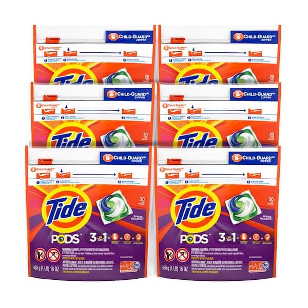 Tide PODS 3 in 1 HE Turbo Laundry Detergent Pacs, Spring Meadow Scent, 81  ct & Cascade Complete Dishwasher Pods, Actionpacs Dishwasher Detergent