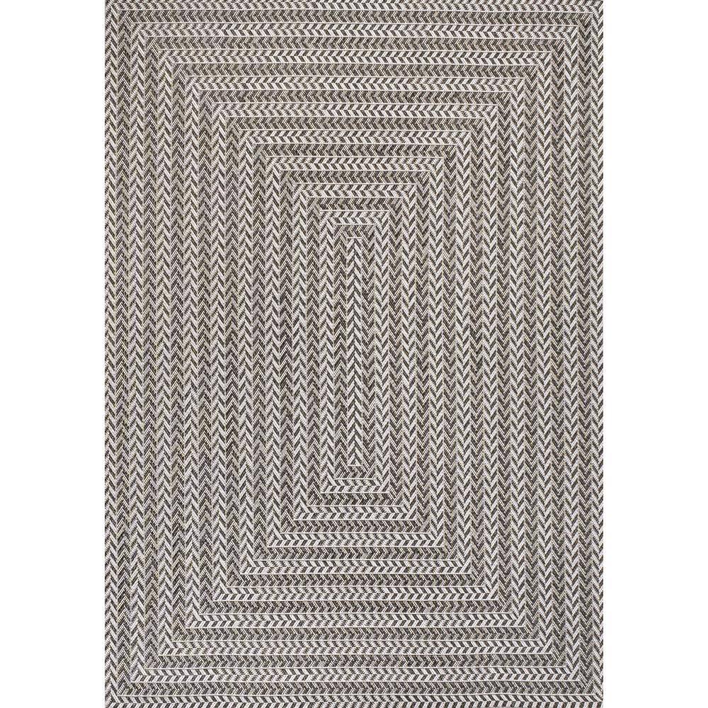 Black and Light Gray Geometric Braided 8' x 10' Rug