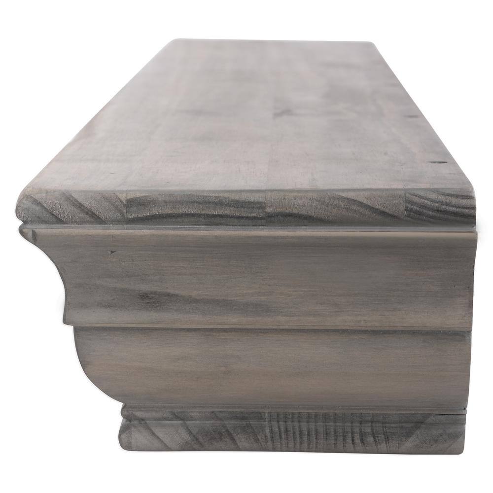 48" Ash Gray Stained Wood Floating Mantel Shelf