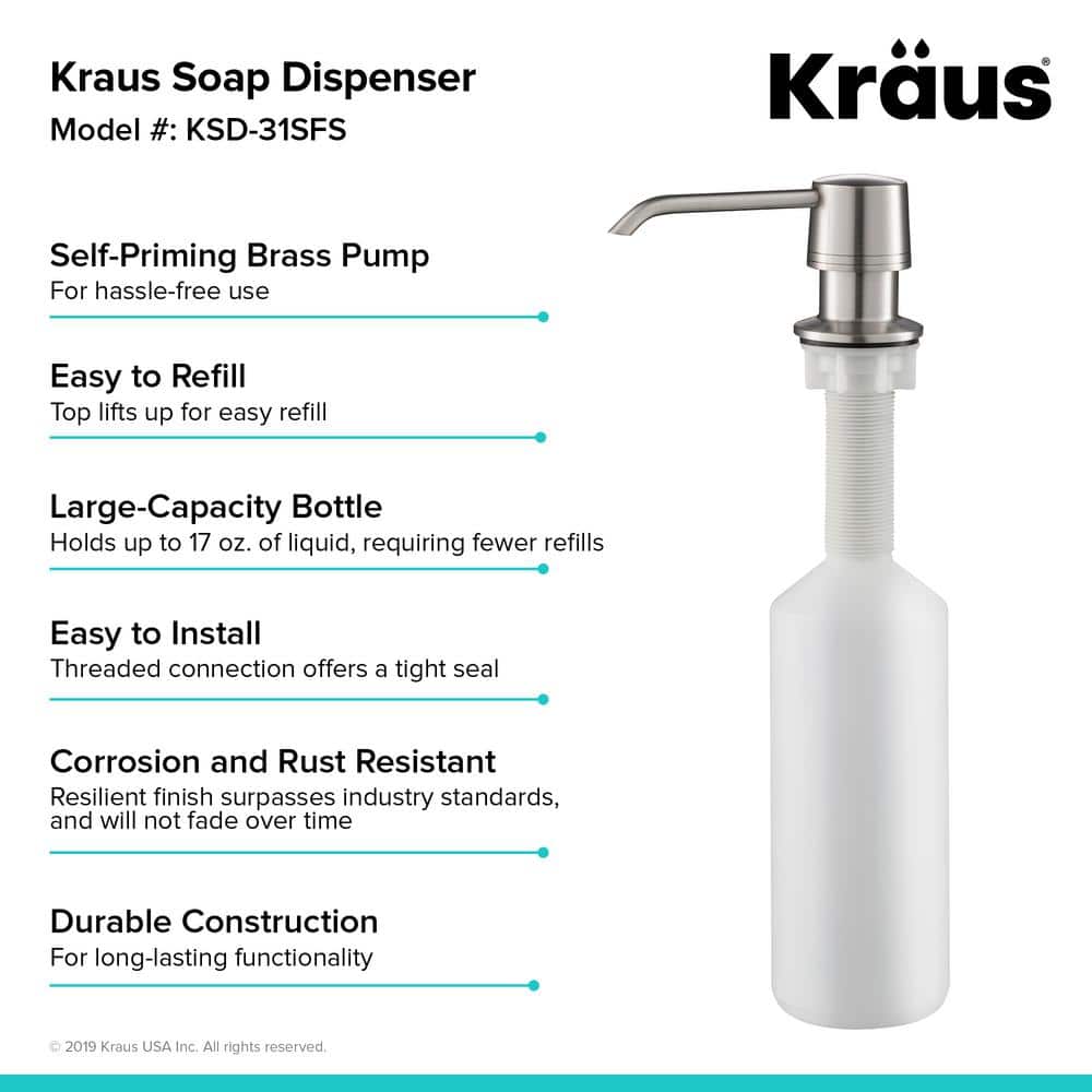 Modern Stainless Steel Kitchen Soap and Lotion Dispenser
