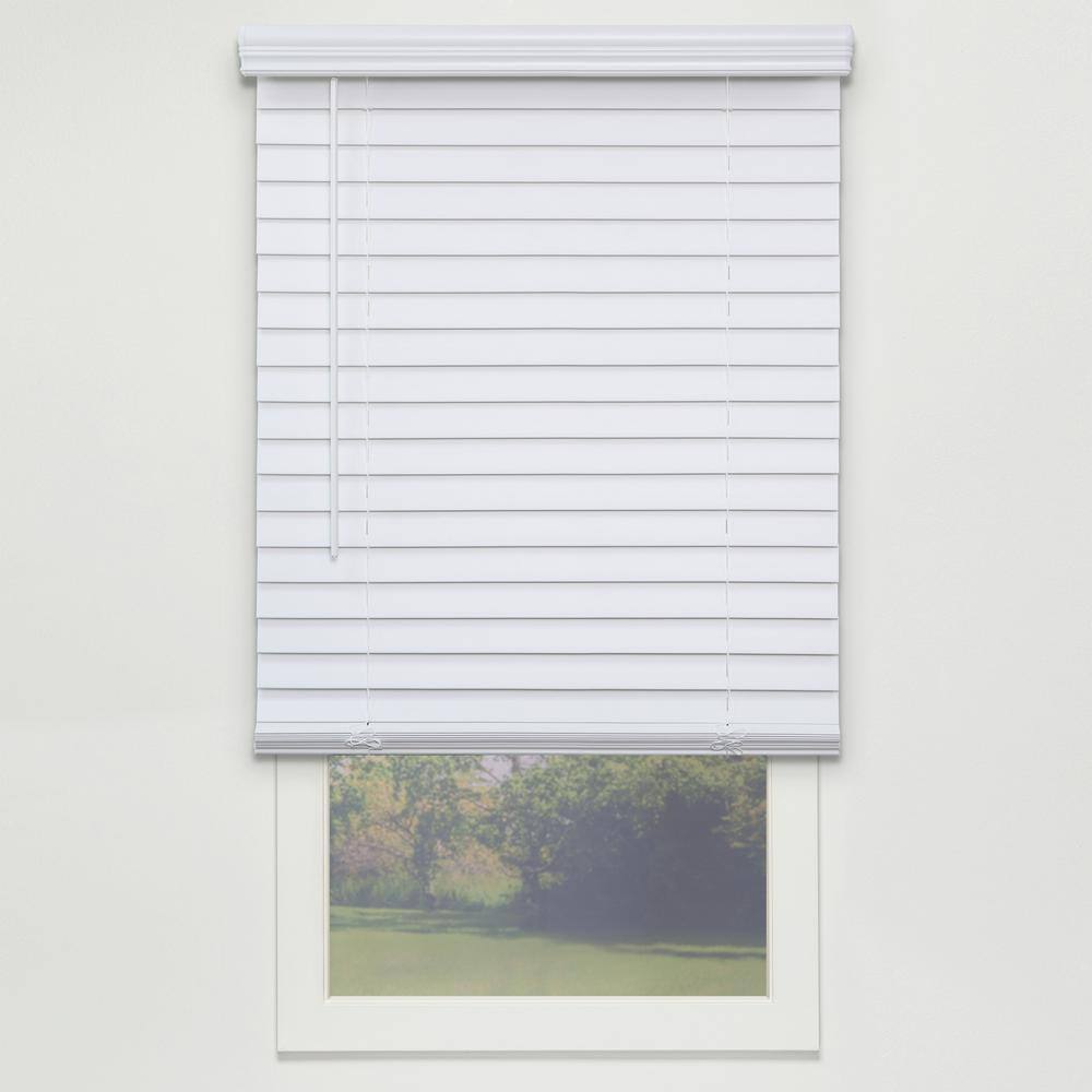 Reviews for Perfect Lift Window Treatment Textured White Cordless Room Darkening Faux Wood