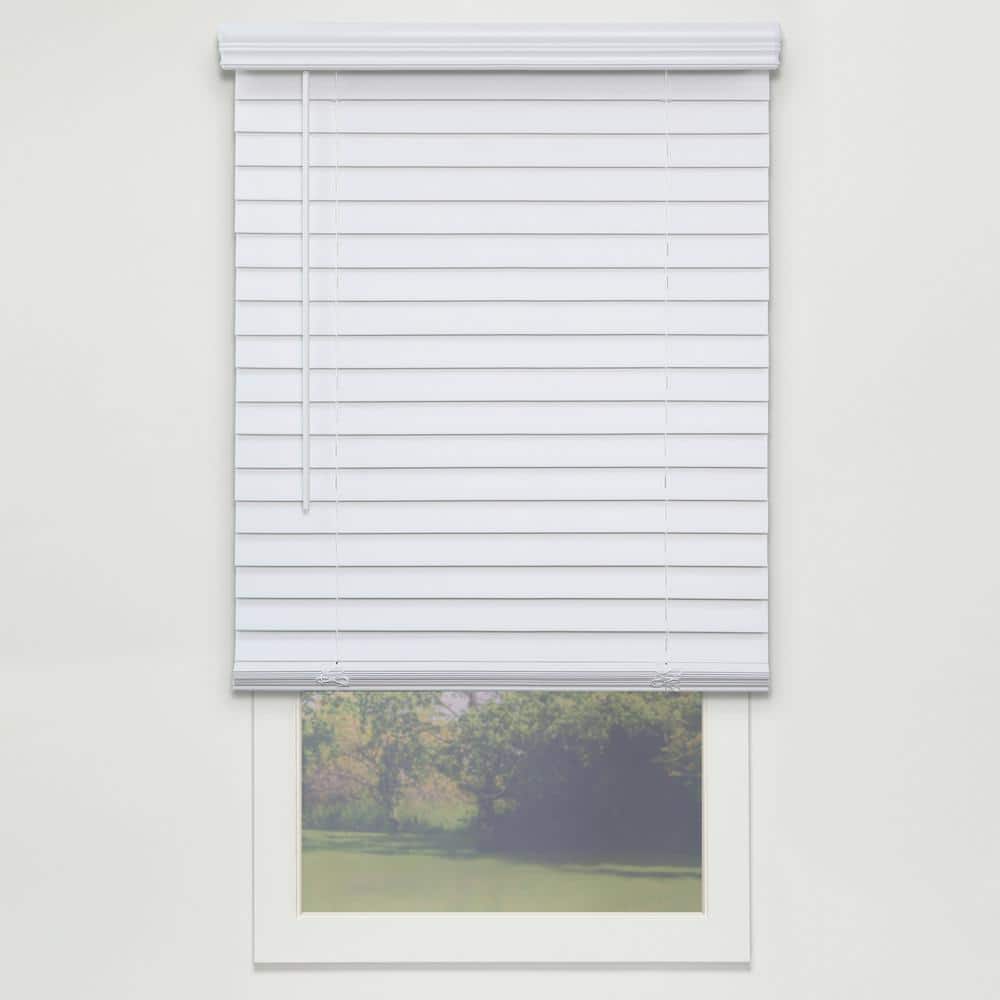 Textured White Cordless Room Darkening Faux Wood Blinds with 2 in. Slats - 20.5 in. W x 72 in. L price history on PriceWatchPro