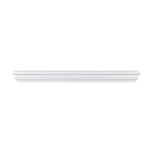 VEVOR Fireplace Mantel 8 in. W x 60 in. D x 5 in. H White 50 lbs. Natural Wood Solid Decorative Wall Shelf for Over Fireplace
