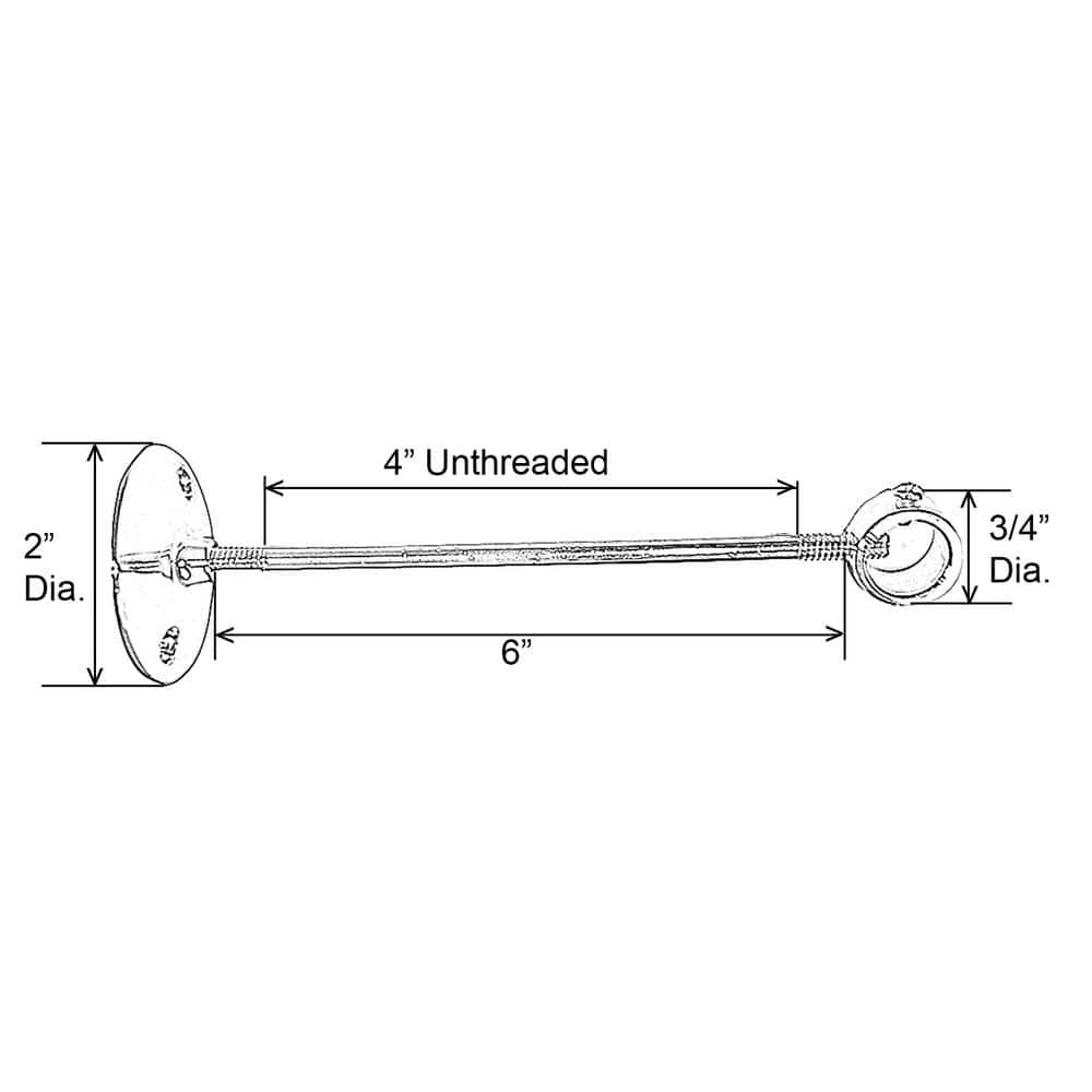 Polished Nickel Modern Shower Rod Wall Support
