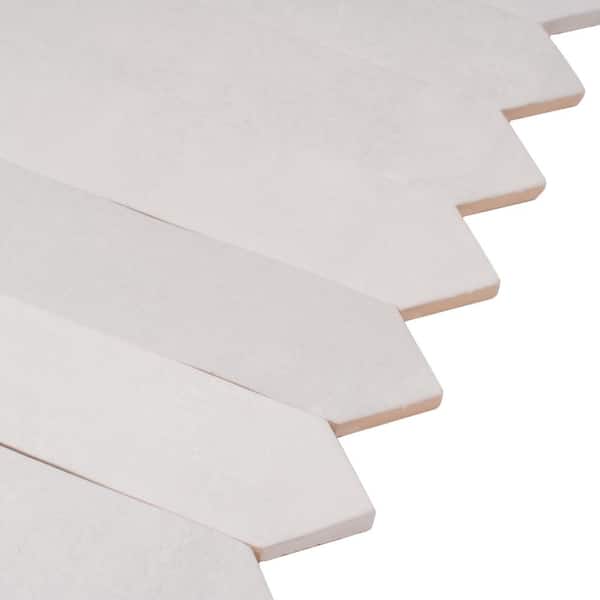 Festa White 1.7 in. x 9.6 in. Matte Ceramic Picket Wall and Floor Tile (2.37 sq. ft./case) (23-pack)