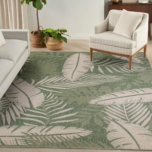 Garden Oasis Green Ivory 8 ft. x 10 ft. Nature-inspired Contemporary Area Rug