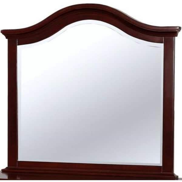 Small Rectangle Dark Walnut Beveled Glass Classic Mirror (2 in. H x 38 in. W)
