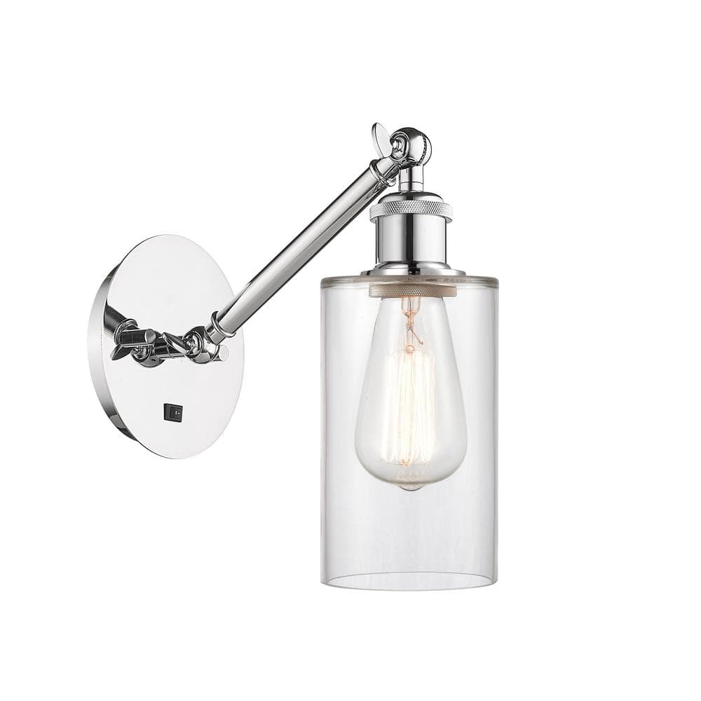 Clymer 1-Light Polished Chrome, Clear Wall Sconce with Clear Glass Shade price history on PriceWatchPro