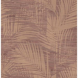 Shaw, Motmot Burgundy Palm Paper Non-Pasted Wallpaper Roll (covers 56.4 sq. ft.)
