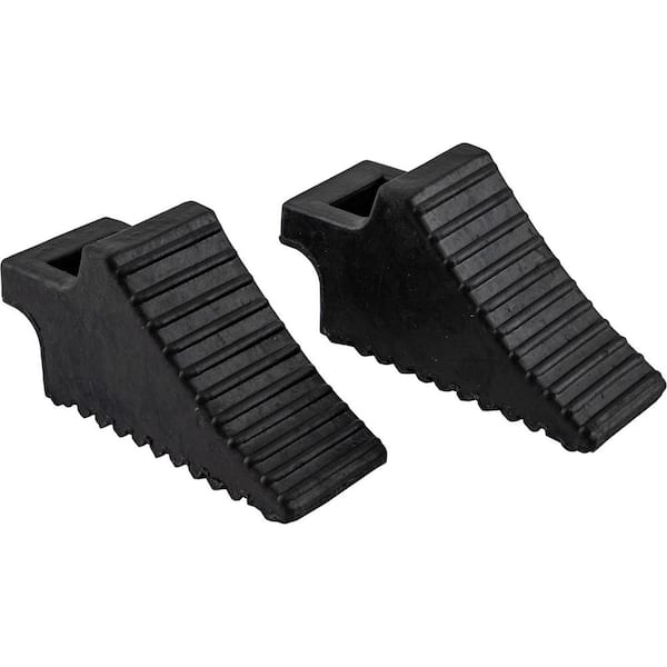 Rubber Wheel Chock with Built-In Handle, Pair
