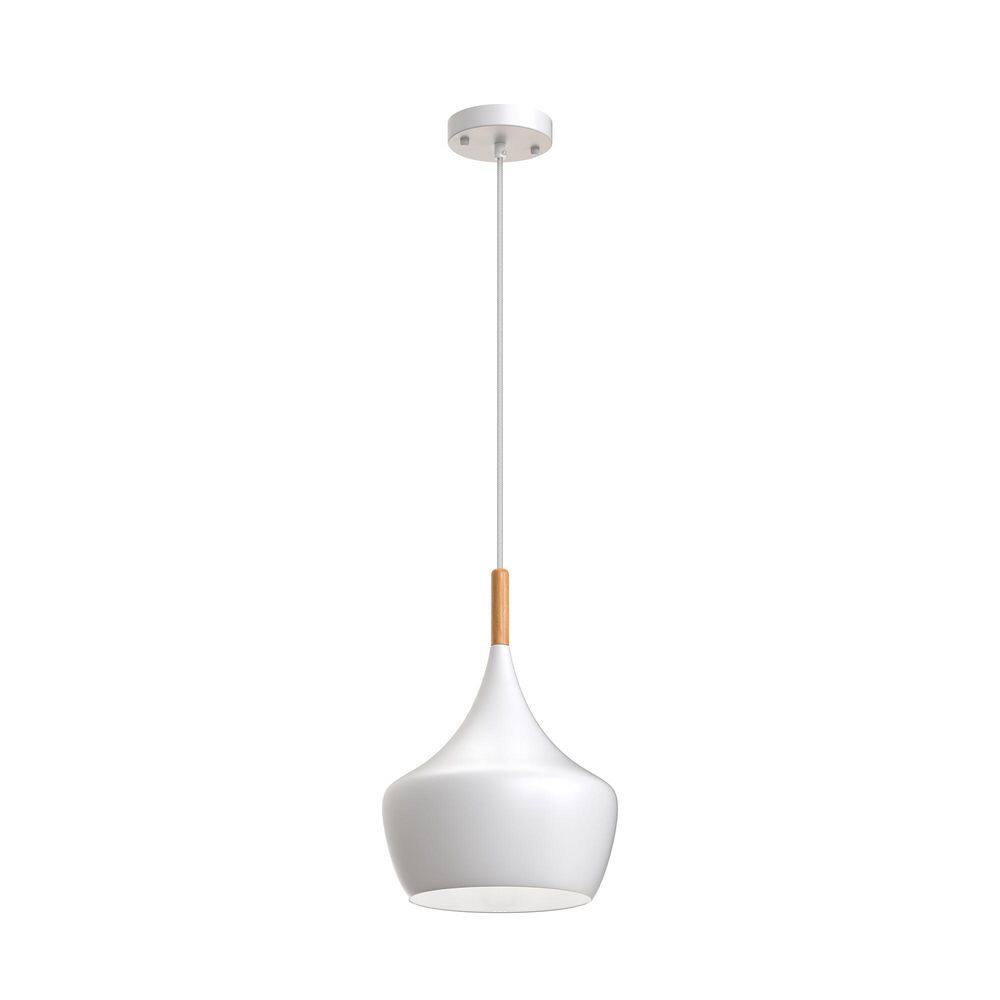 1-Light Industrial Farmhouse Hanging White Pendant Ceiling Light with Metal Dome Shade for Kitchen Island Dining Room price history on PriceWatchPro