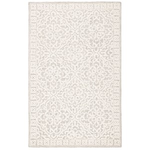 Metro Grey/Ivory 4 ft. x 6 ft. High-Low Floral Area Rug