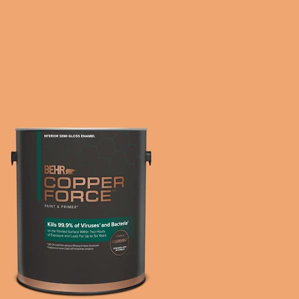 COPPER FORCE 1 gal. #HDC-SP16-04 Apricot Jam Semi-Gloss Enamel Virucidal and Antibacterial Interior Paint & Primer