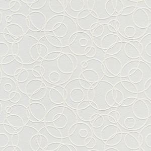 Artemisia White Circles Textured Non-pasted Vinyl Wallpaper Sample