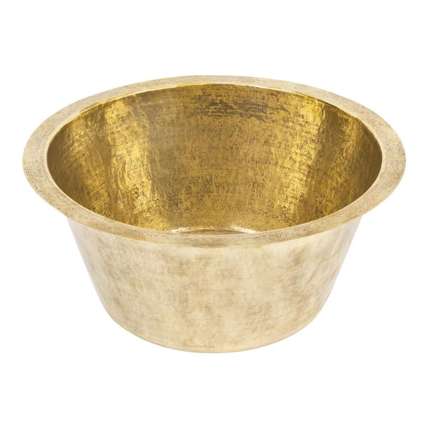 Terra Firma 9 Gauge Brass 16 in. x 7 in. Drop-in/Undermount Bar Sink in Ploshed Brass Finish with 3.5 in. Drain Size
