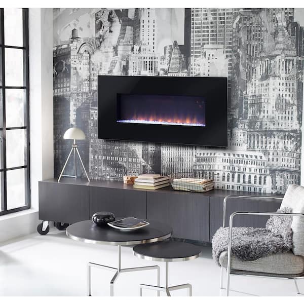 FLAMELUX Paris 41 in. Wall-Mount Electric Fireplace with Remote in Black
