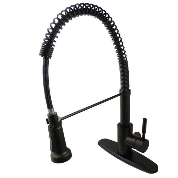Kingston Brass Single-Handle Pull-Down Sprayer Kitchen Faucet in Oil Rubbed Bronze