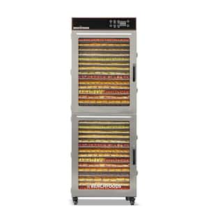 2-Zone 32 Tray Vertical Digital Premium Stainless Steel Dehydrator With Glass Door