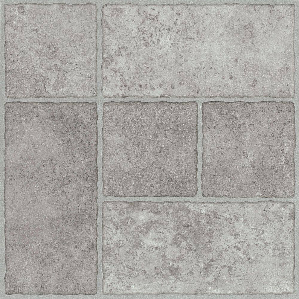 Trafficmaster Bodden Bay 12 In X 12 In Grey Peel And Stick Vinyl Tile 30 Sq Ft Case 26293061 The Home Depot