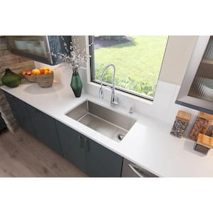 Crosstown 32 in. Undermount Single Bowl 18-Gauge Stainless Steel Kitchen Sink Only