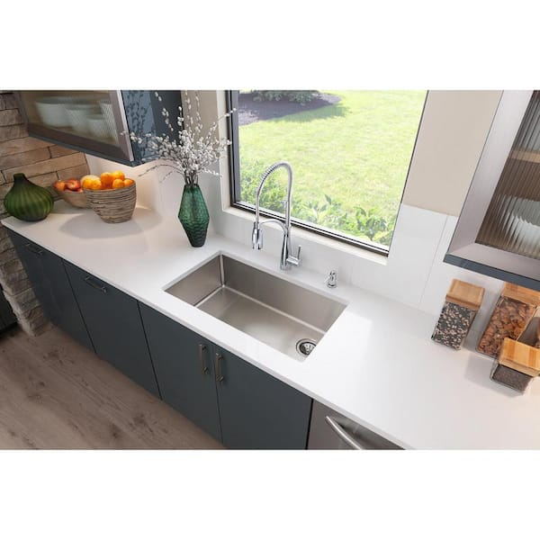 Crosstown 31.5 in. Undermount Single Bowl 18 Gauge Stainless Steel Sink Only