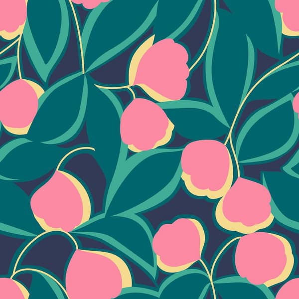 NuWallpaper Talia Navy Peel and Stick Wallpaper