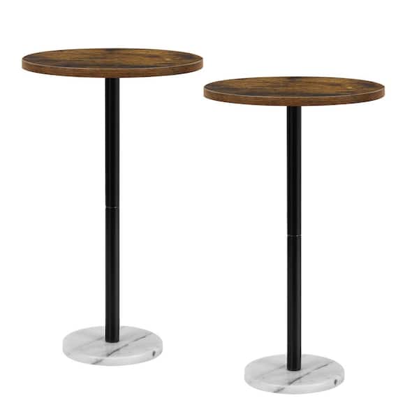 Oumilen Coffee Table for Small Spaces, Small Round Side Table, Sofa Coffee Table, Alfresco Coffee Table, Brown, Pack of 2