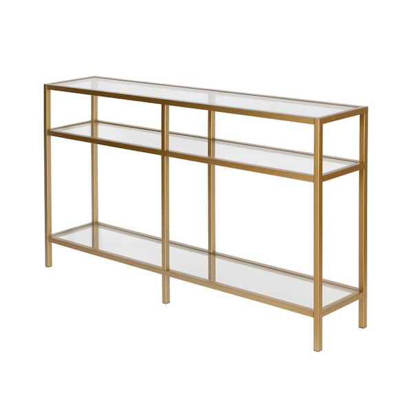【希少】INOUT「Cross Table」 Meyer&Cross Sivil 55 in. Brass Finish Rectangular Glass Top