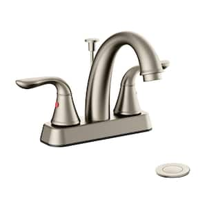 Ivie 4 in. Centerset 2-Handle Bathroom Faucet in Brushed Nickel