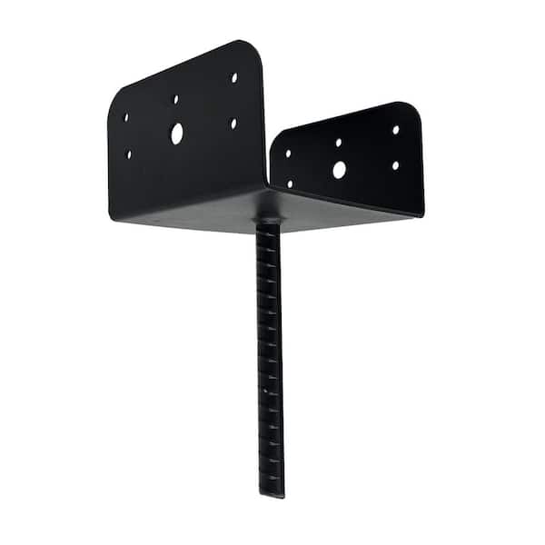 6 in. x 10 in. x 6 in. Black Galvanized Steel Post Support Saddle Bracket for Rough Lumber or Undressed Posts