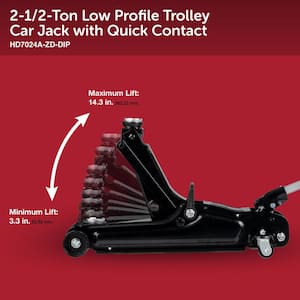 2-1/2-Ton Low Profile Trolley Car Jack with Quick Contact