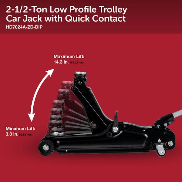 2-1/2-Ton Low Profile Trolley Floor Jack with Quick Contact