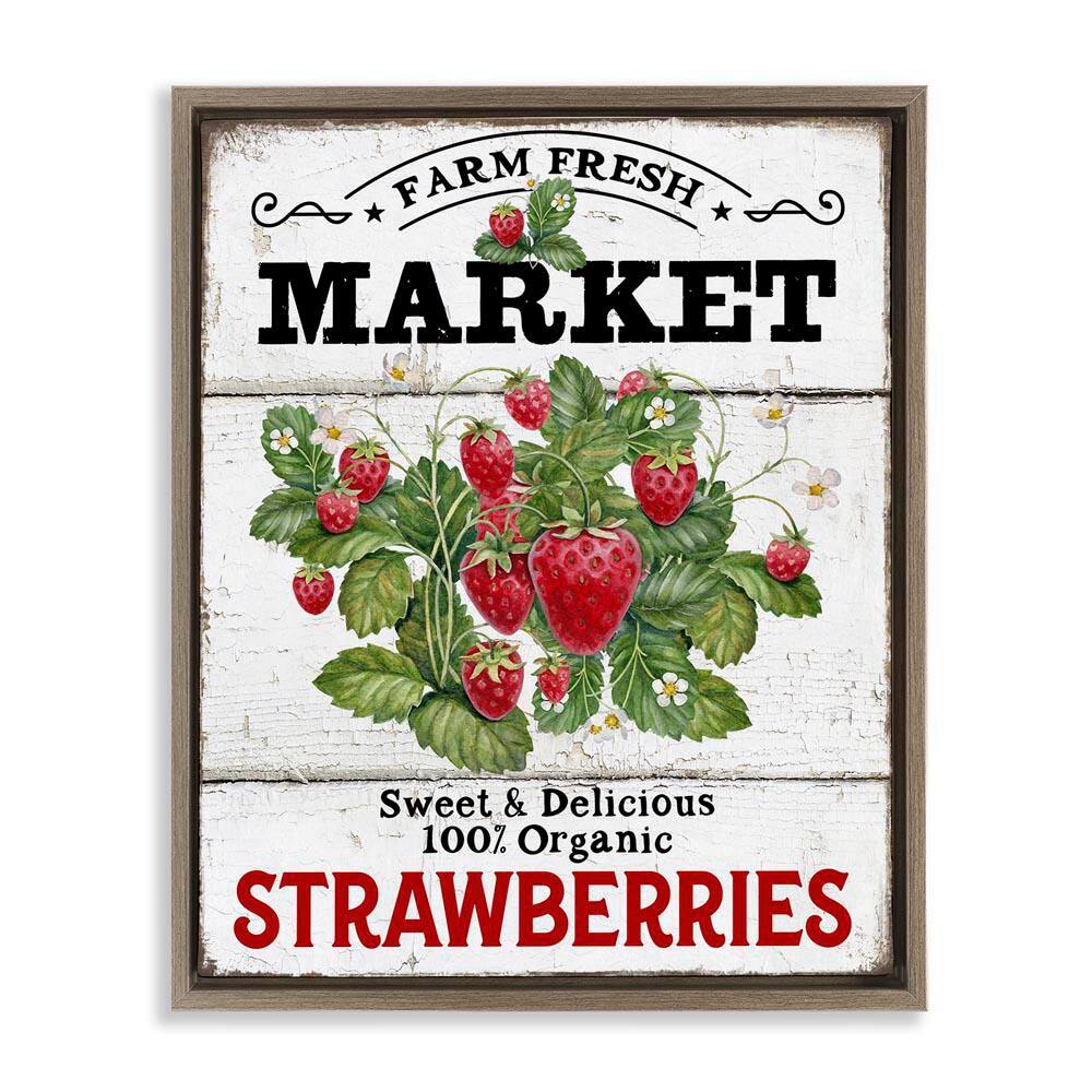 Farm Fresh Strawberries by Creatif Belle Brown Floater Frame Food Graphic Art Print 21 in. x 17 in. price history on PriceWatchPro