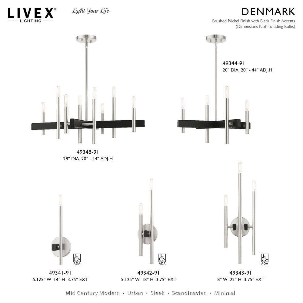 Brushed Nickel 28" 8-Light Candelabra Chandelier