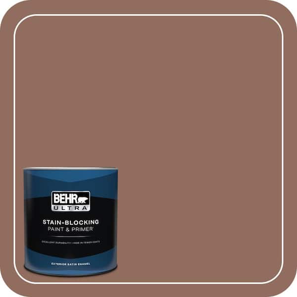 BEHR ULTRA 1 qt. #220F-6 Chocolate Curl Satin Enamel Exterior Paint & Primer