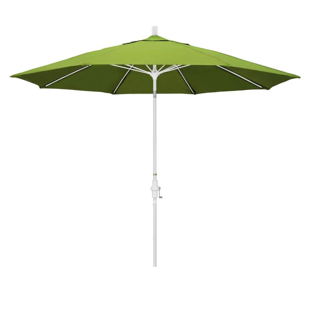 11 ft. Matted White Aluminum Market Patio Umbrella Fiberglass Ribs Collar Tilt Crank Lift in Macaw Sunbrella price history on PriceWatchPro