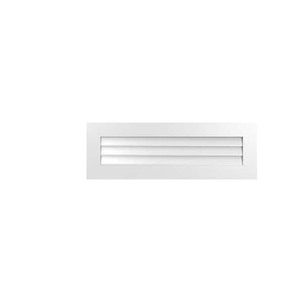 Ekena Millwork 42" x 14" Rectangular White PVC Paintable Gable Louver Vent Non-Functional