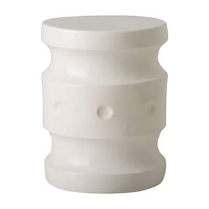 Spindle White Ceramic Garden Stool